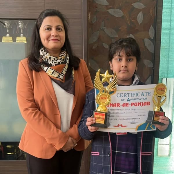 We are proud to announce that our talented young dancer, **Askini Singh** from Grade 3, has triumphed at **Hunar-e-Punjab**, a prestigious talent competition organized by the Lion's Club in Jalandhar.